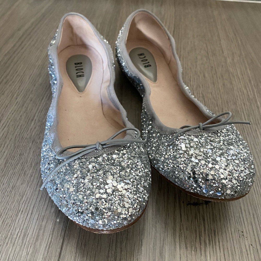 Bloch silver glitter ballet flats size 37